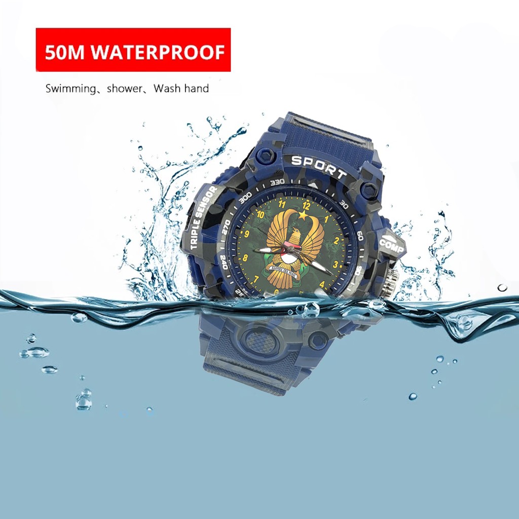 {Istimewa} Jam Tangan TNI -AD (Angkatan Darat) - Biru  Army Water Resistant