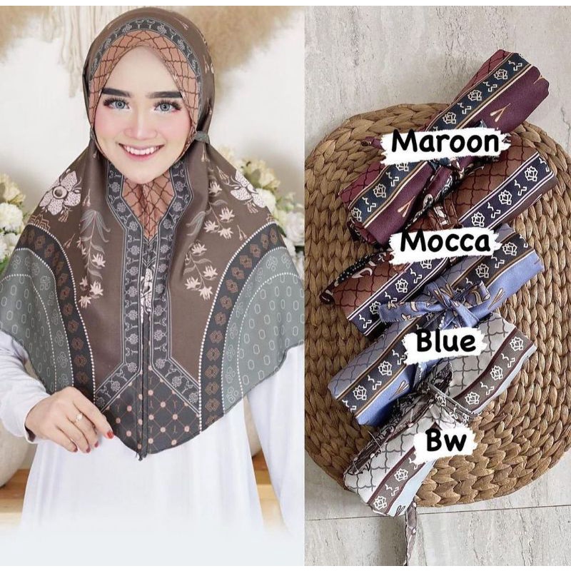 Bergo Silk Motif Premium Ala Ala Wearing [ BISA COD ]