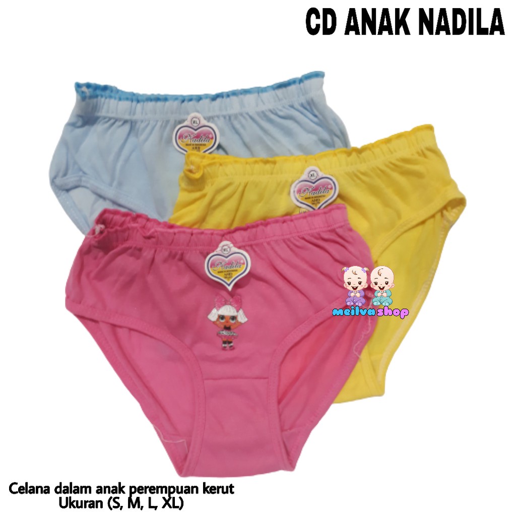 3 Pcs Celana Dalam Anak-anak / CD anak / Celana Dalam Nadia Anak-anak Bisa COD