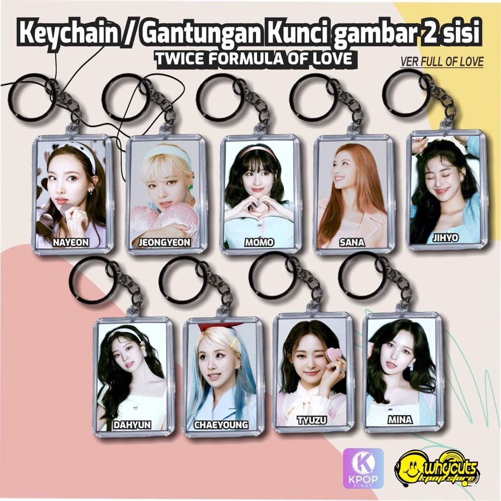 GANTUNGAN KUNCI KEYCHAN AKRILIK TWICE GAMBAR 2 SISI