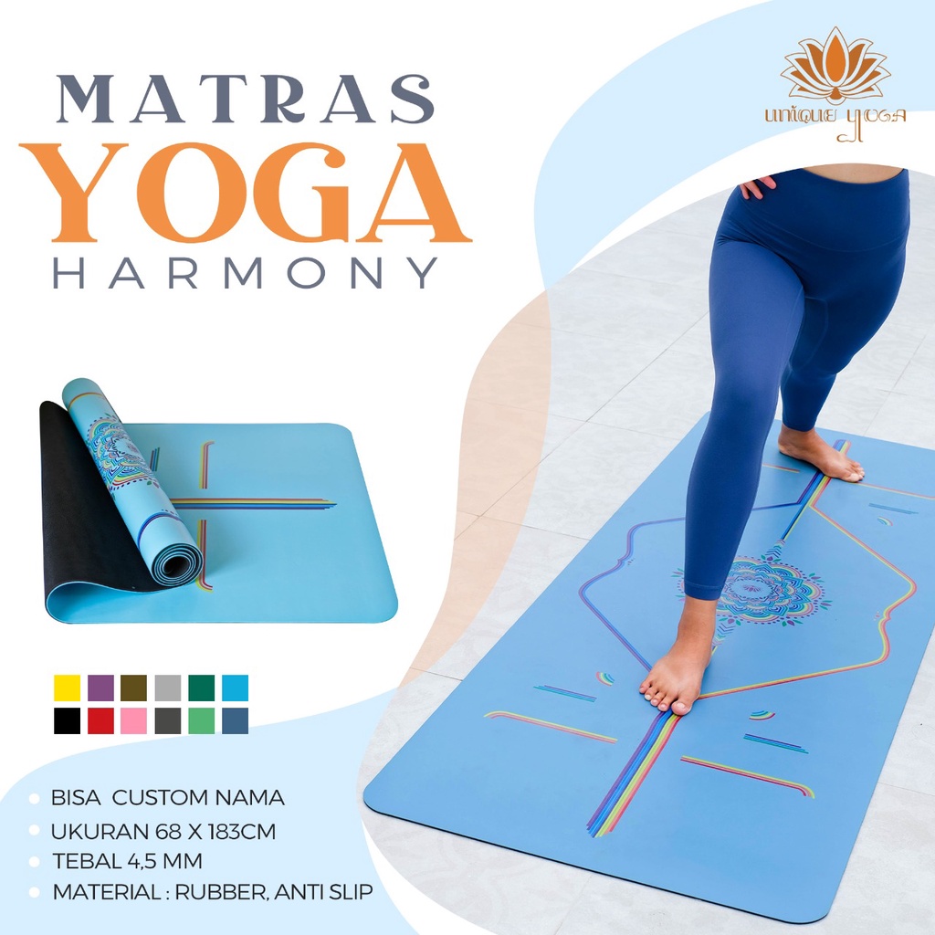 Yoga Mat Premium Solid / Yoga Mat Rubber / Karpet Yoga Mat Premium Mat / Matras Yoga Motif / Premium