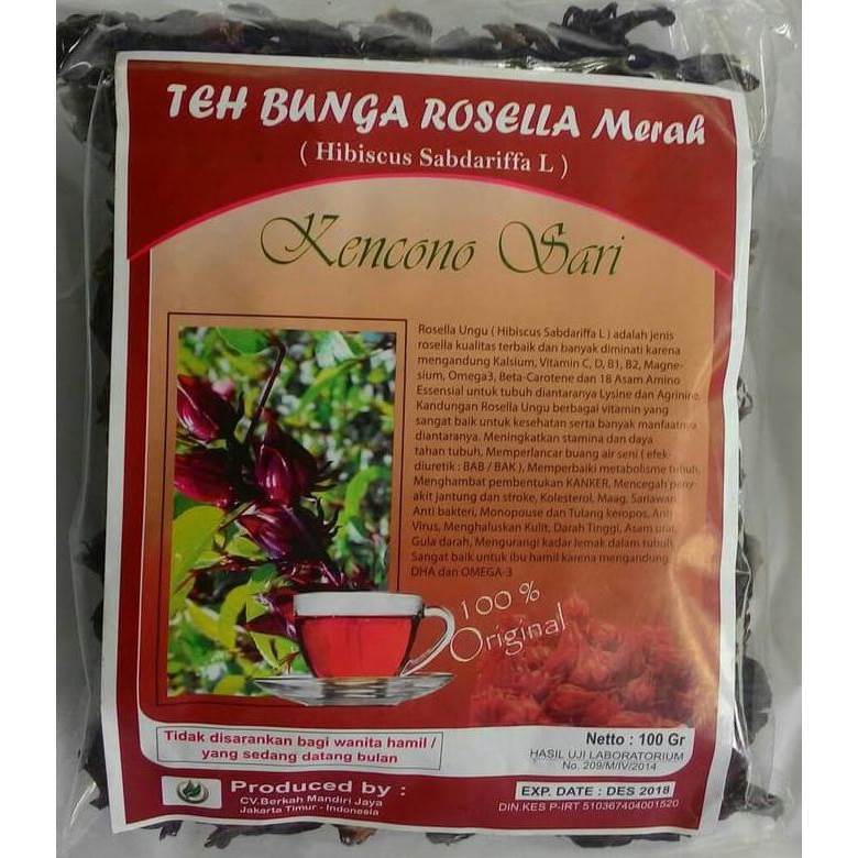 

Aseli Teh Bunga Rosella Merah Kencono Sari ( Diet, Kanker, Jantung, Stroke ) It'S Work