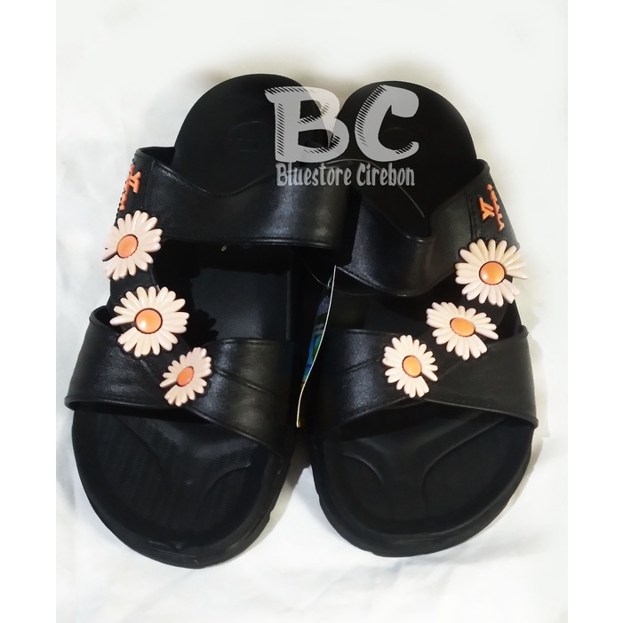 Sandal Wanita Selop Bunga YITAI - YT-334B - Sandal Cewe Selop Tali Bunga