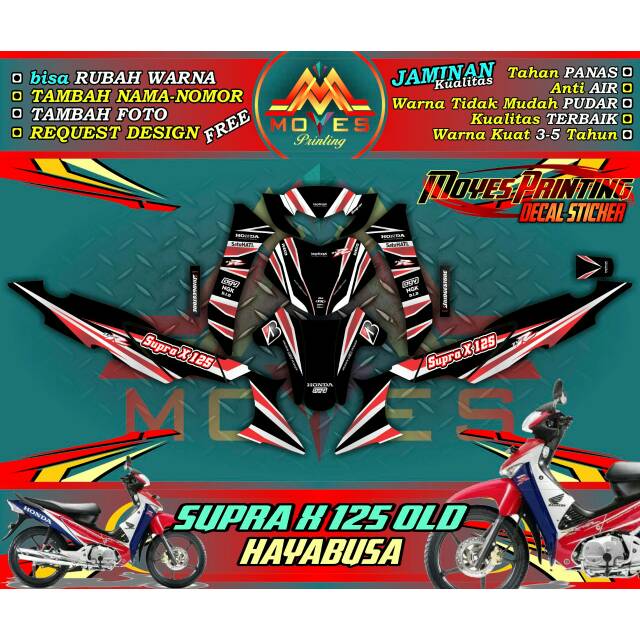 STIKER MOTOR SUPRA X125 KAYABUSA DECAL STIKER SUPRA X125 STIKER SUPRA X125 OLD FULLBODY