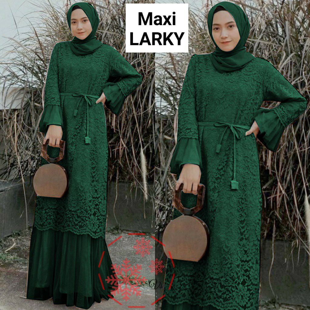 MX LARKY 2XL XL L M / FASHION WANITA GAMIS BRUKAT TALI PINGGANG 4 UKURAN PAKAIAN PESTA