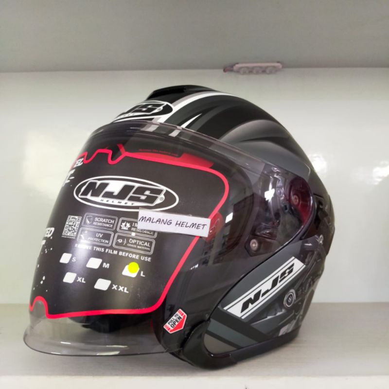 Helm NJS Kairoz Rush Silver (Ongkir Termurah 3kg)-2