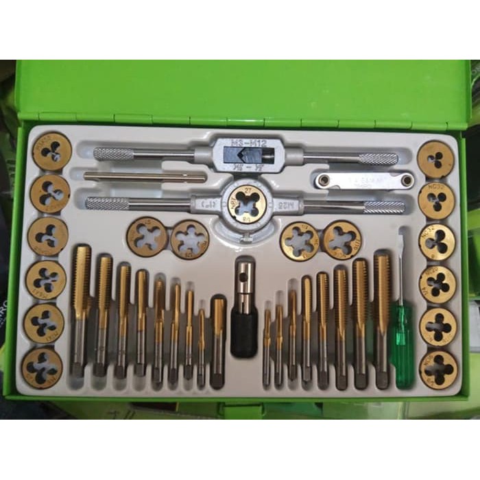 TEKIRO - TAP AND DIES SET 40 PCS - ALAT SENAI DAN TAP ULIR BAUT - ORI