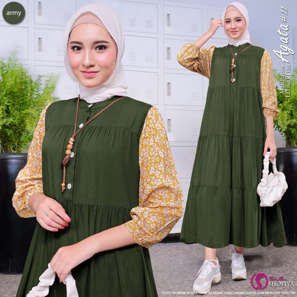 [RESTOCK] GAMIS DRESS FASHION MUSLIM // AGATA BY SHOFIYA-#11 Army2