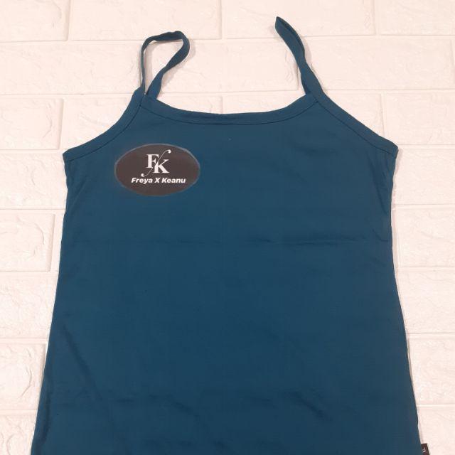 FREYA | Tanktop Wanita Katun /Tanktop tali kecil/Tanktop Wanita impor /Tanktop tali/Kaos dalam-Tosca