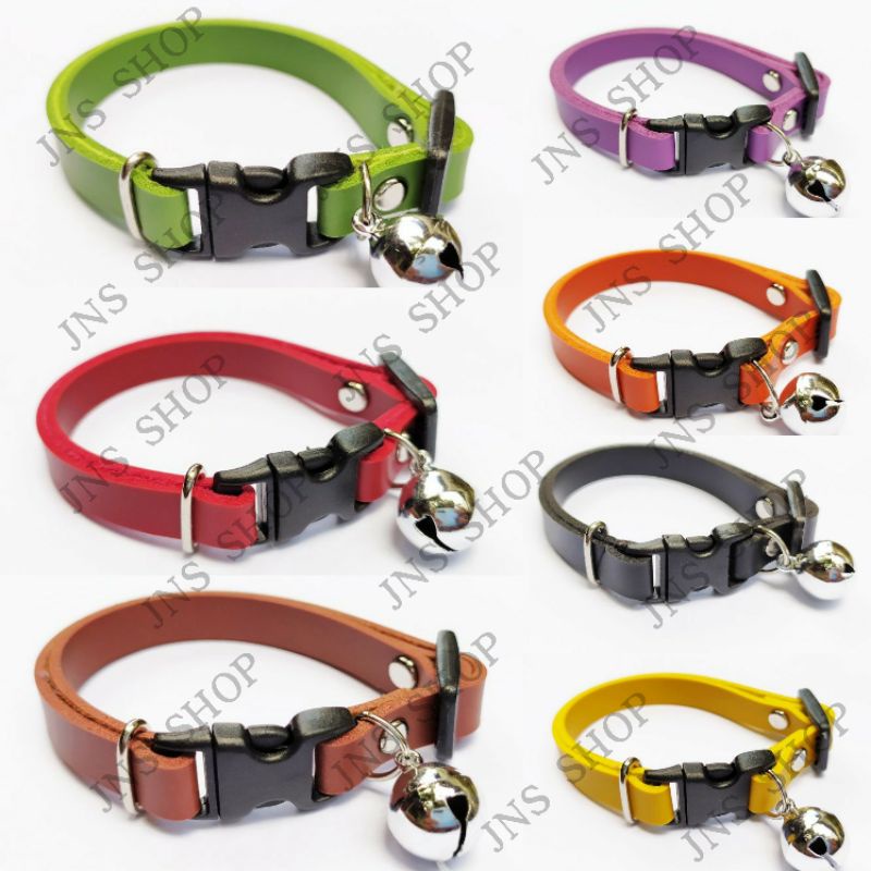 KALUNG KUCING ANJING KELINCI KULIT PREMIUM LONCENG BESAR JUMBO