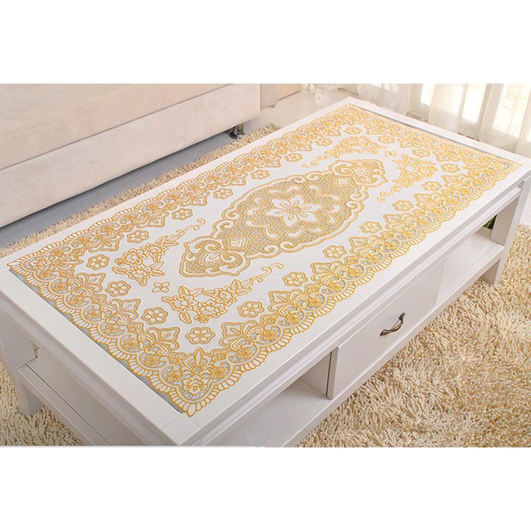 Taplak Meja Vintage Ruang Tamu PVC Tahan Air - Taplak Meja Ukuran Panjang Besar