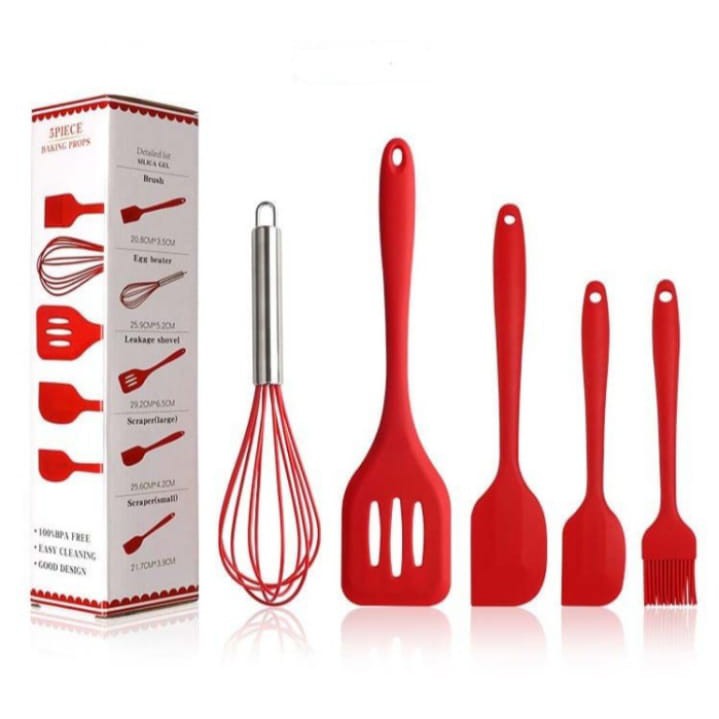 Spatula Silikon Set 5in1 - Spatula Silikon Baking Set 5 Unsetil