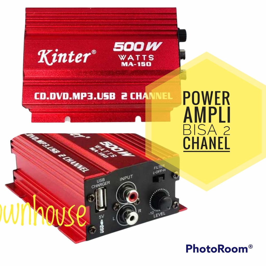 power ampli Kinter Amplifier Speaker 2 channel 500W - MA150 Power Stereo Amplifier Mini Speaker 2 channel 500W Mini Port RCA to 3.5mm untuk Handphone USB Penguat Daya Audio - Kinter Amplifier Mobil Power Stereo MA150 Amplifier Speaker 2 channel 500W - MA1