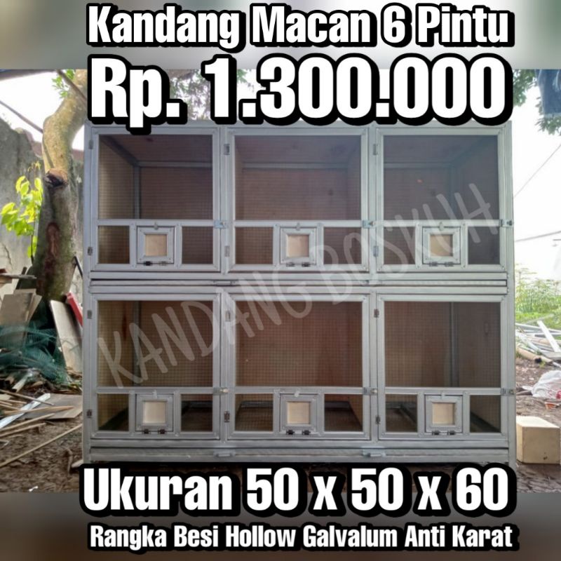 Khusus JABODETABEK - Kandang Macan Burung Merpati 50x50x60 6 Pintu