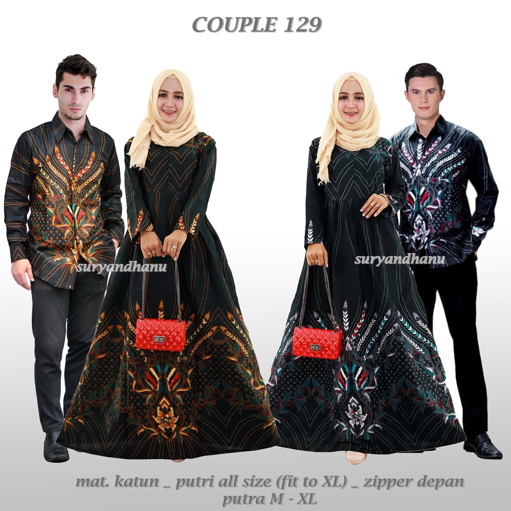 (COUPLE FAMILY ADA ANAKNYA) SHINOSTORE COUPLE BATIK 2575 rok klok payung lebar