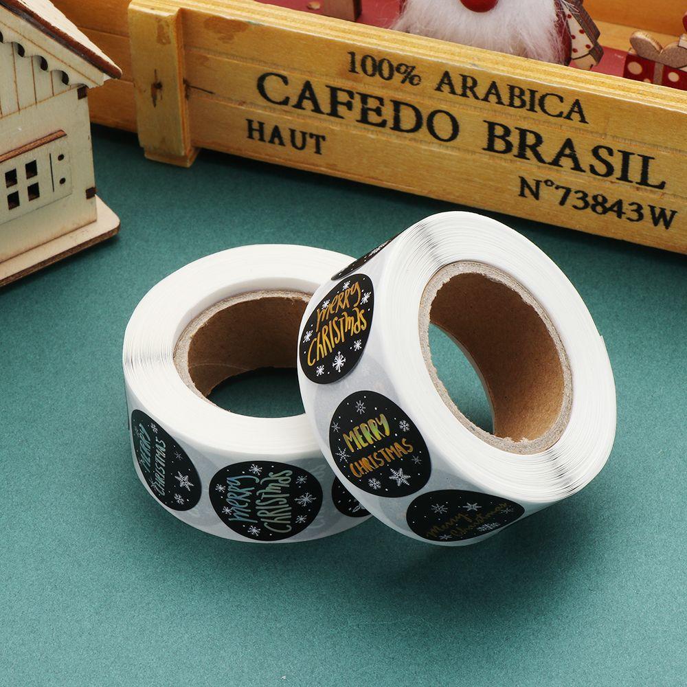 Solighter 500 Pcs Natal Stiker Baru Pernikahan Nikmat Baking Perhiasaan Festival Dekorasi Sealing Craft Merry Christmas