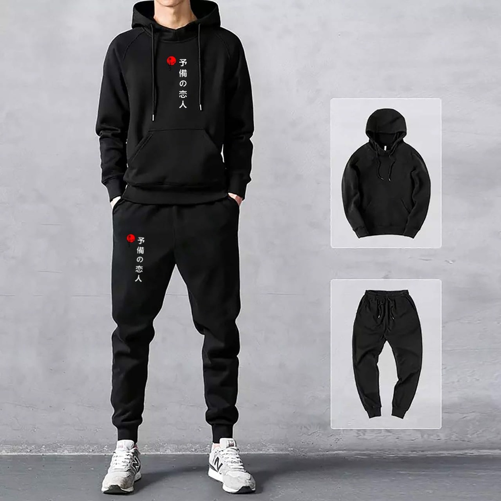 BISA COD/JHOSE/STELAN HOODIE TULISAN JEPANG/STELAN TEBAL/TERBARU