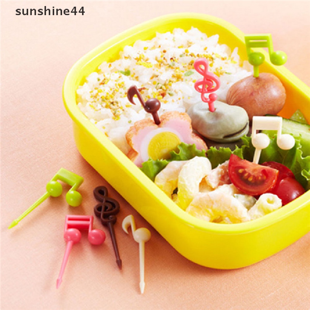 Sunshine 16pcs Garpu Buah Bentuk Not Musik Untuk Pesta