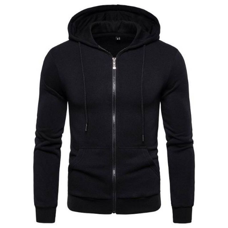 Hoodie Zipper polos Pria terbaru