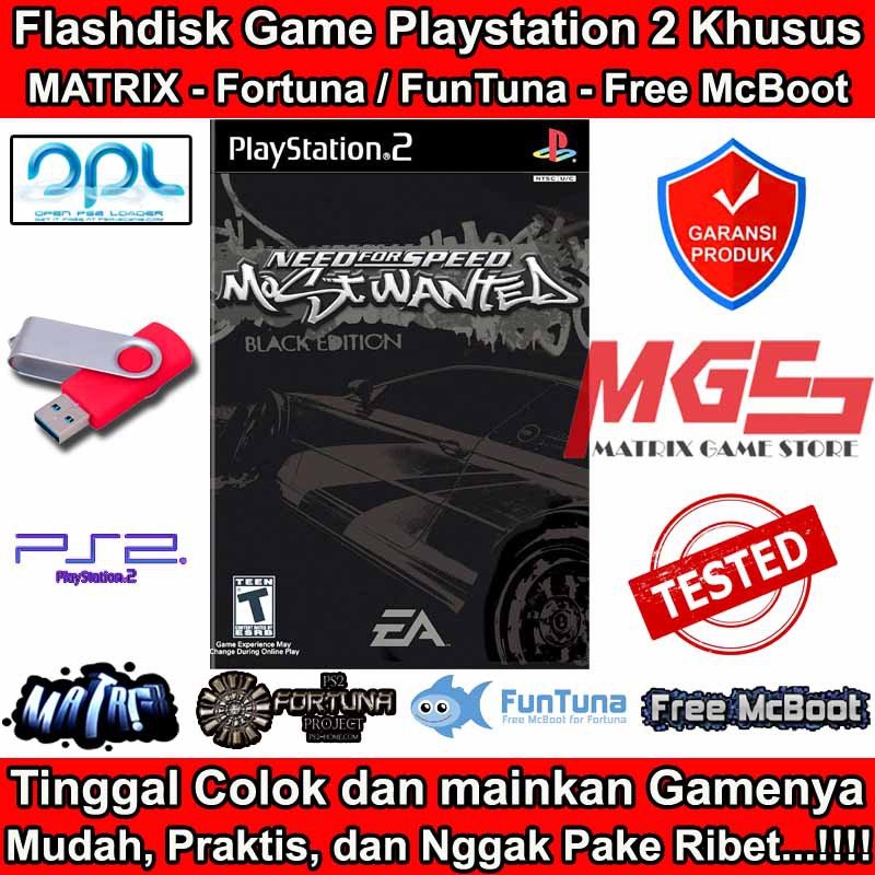 Flashdisk Game PS2 PS 2 NFS Need for Speed Most Wanted - Black Edition