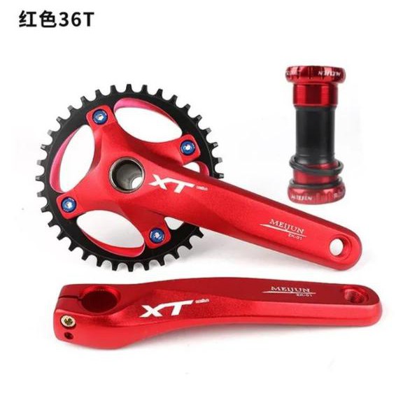 Meijun XT Crank Set HT2 BCD 104mm Chainring 36T Arm Crank Hollowtech 2 NOT Shimano Acera Alivio