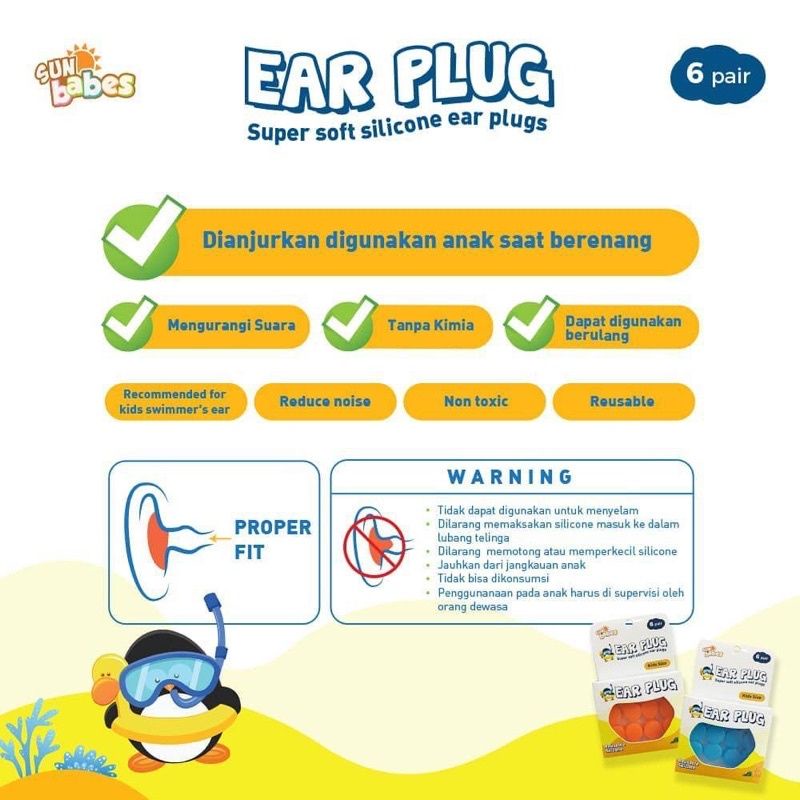 Sun Babes Ear Plug Silicone Earplug Plugs