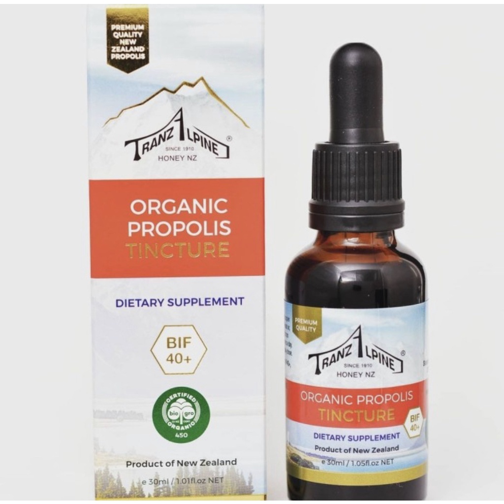 

HONEY TRANZALPINE ORGANIC PROPOLIS TINCTURE BIF 40+ 30 ml New Zealand Premium