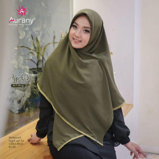 HIJAB SEGIEMPAT SYARI AJP 03 • AURANY  • 130 X 130 APL LIST-ARMY