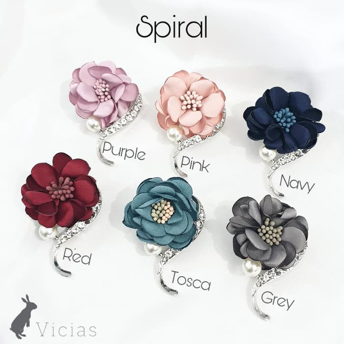 BROS-01 Bros Jilbab PREMIUM Pin Hijab motif Bunga Kain Warna Warni