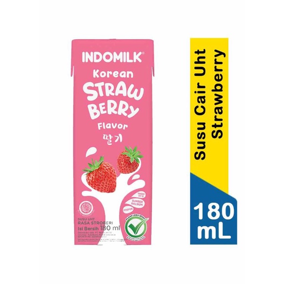 

Indomilk Susu Cair Uht Strawberry 180mL