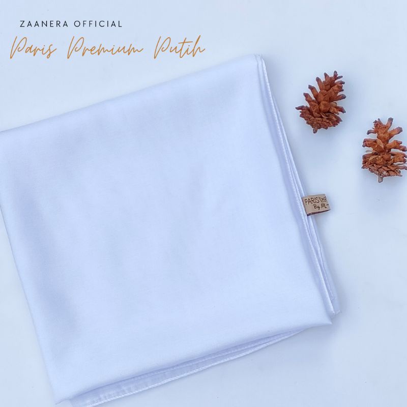 Hijab Segiempat Polos Paris Premium - Warna Putih