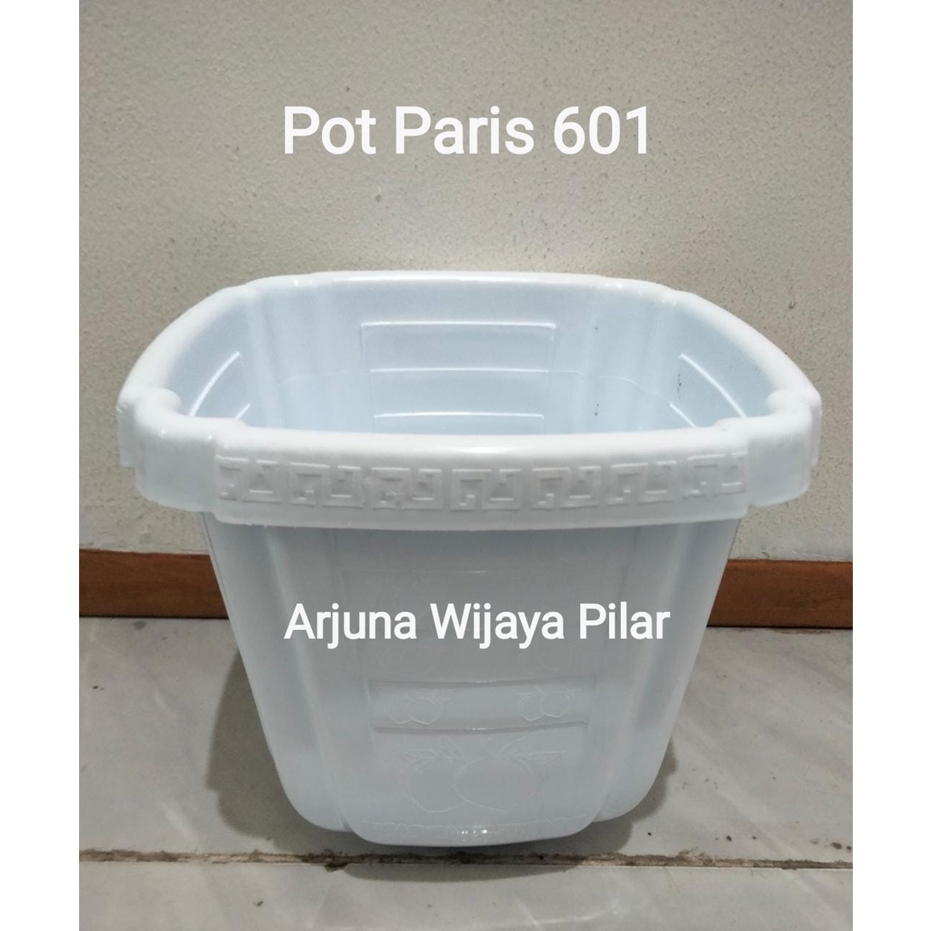 Pot segi Paris 601 Putih +Bubblewrap