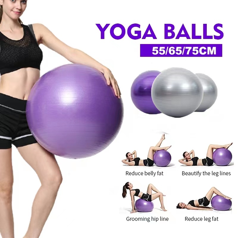 Gym Ball Alat Fitness Pilates Ball Fitnes Senam Olahraga / Bola Ibu Hamil 55cm/ 65cm/ 75cm