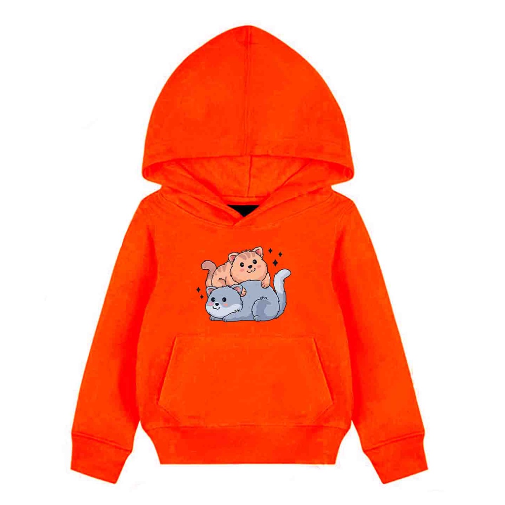 Hoodie Anak Lovers Cat Sweater Pakaian Fleece M - XL