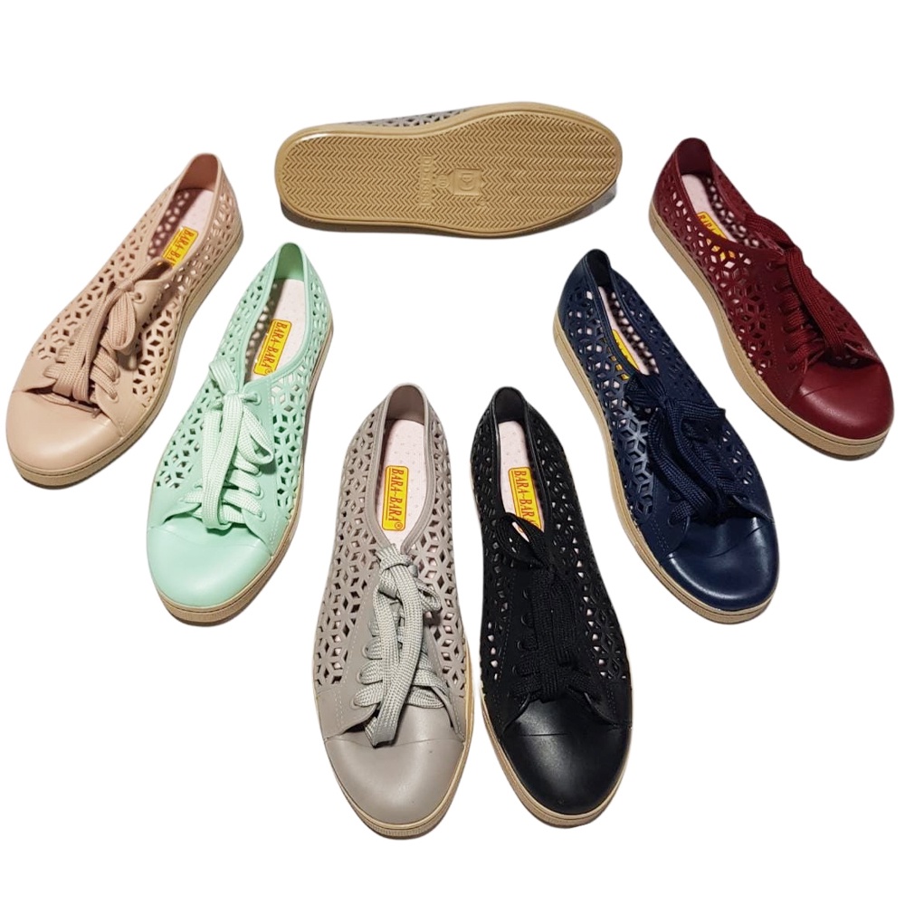 BARA~BARA | FlashSale Sepatu Jelly Shoes Wanita Tatak Krem  DD6383-2NELS (AC2-3)