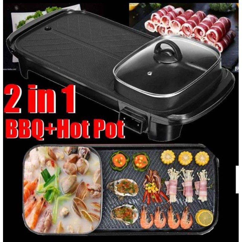Amril | Panggangan Listrik 2in 1 Panggangan BBQ Hot Pot