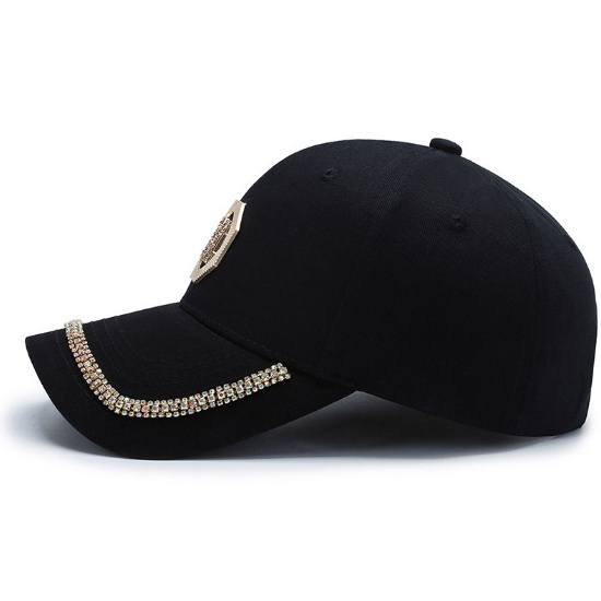 Topi Baseball Pria Wanita Manik Kristal Octagonal Huruf M Trendy Casual Cap Sporty High Quality TWE