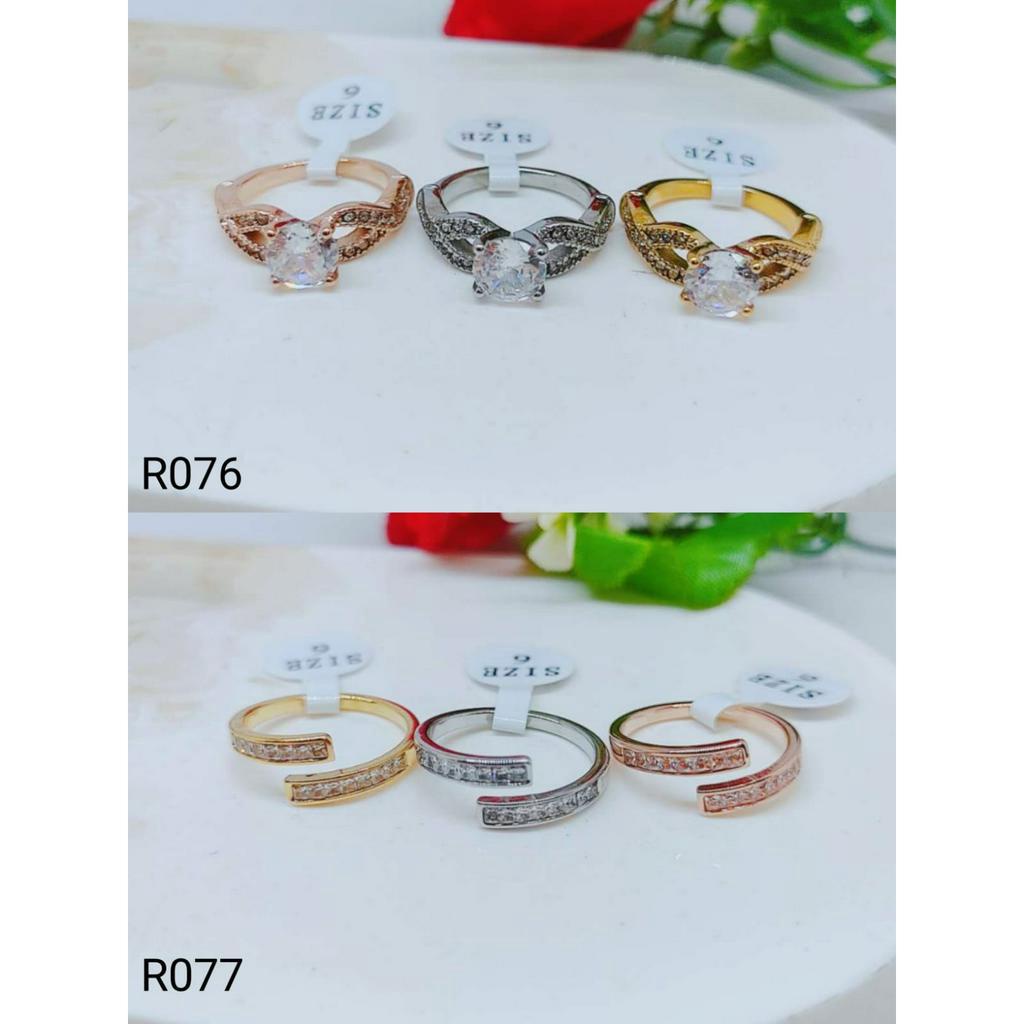 Cincin Titanium Permata Anti Karat Perhiasan Fashion R076/077