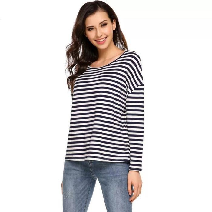 AMELY BAJU KAOS WANITA GAUL SEHARI HARI DISTRO KAOS TSHIRT CEWEK REMAJA LENGAN PANJANG CORAK