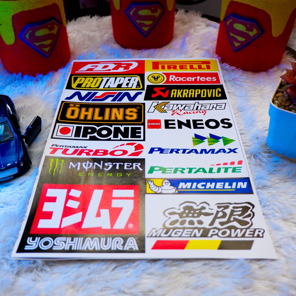 Stiker Motor, Sticker Motor, Stiker Motor Keren, Stiker Racing Motor, Stiker Sponsor Racing, Sticker Racing (PACK 8)