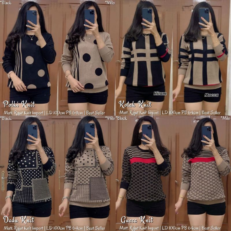 sweater rajut wanita motif