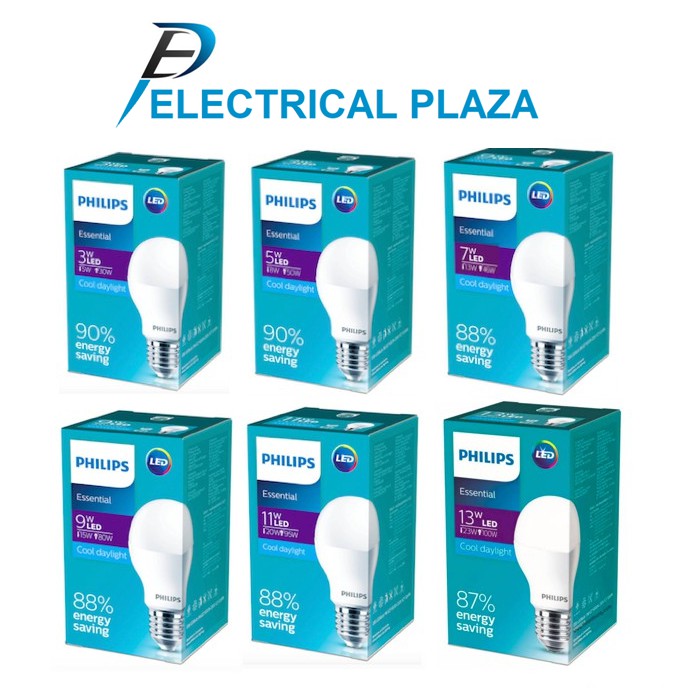 Philips LED Essential Bulb 3W 5W 7W 9W 11W 13W 15W Putih Lampu Ess EssLED 3 5 7 9 11 13 15 W Watt (Grosir)