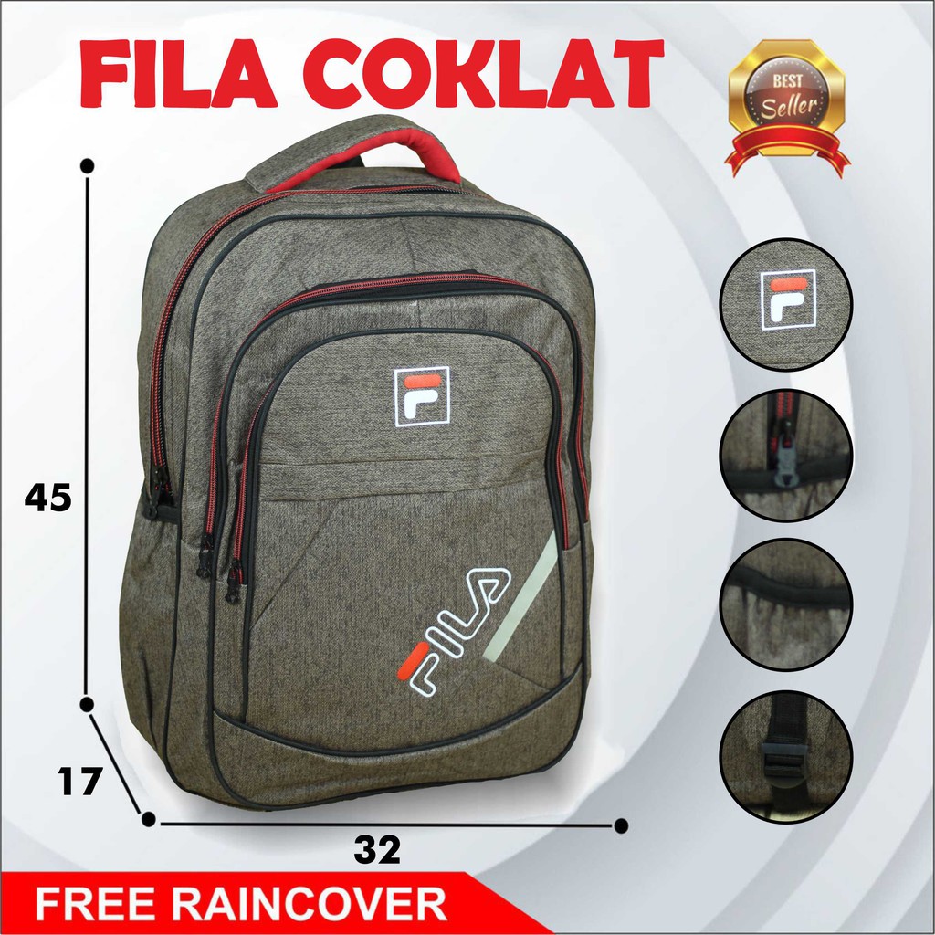 Tas Ransel Coklat Backpack Gendong Sekolah Kuliah Bagus Awet SD SMP SMA Murah Berkualitas Keren Cowo