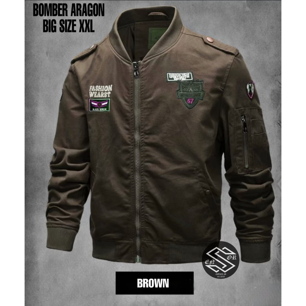 Jaket Bomber Aragon Jumbo / Jaket Bomber Bigsize / Jaket Bomber Pria / Bomber Aragon