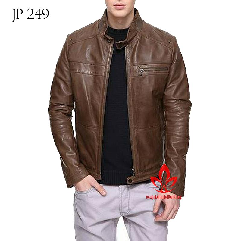 (COD) Jaket Kulit Premium Fashion Pria Super Semi Kulit Malang - JP 249