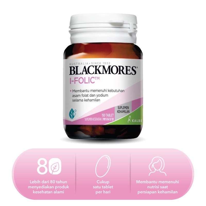 Blackmores I-Folic | Suplemen Ibu Hamil | Asam Folat (60)