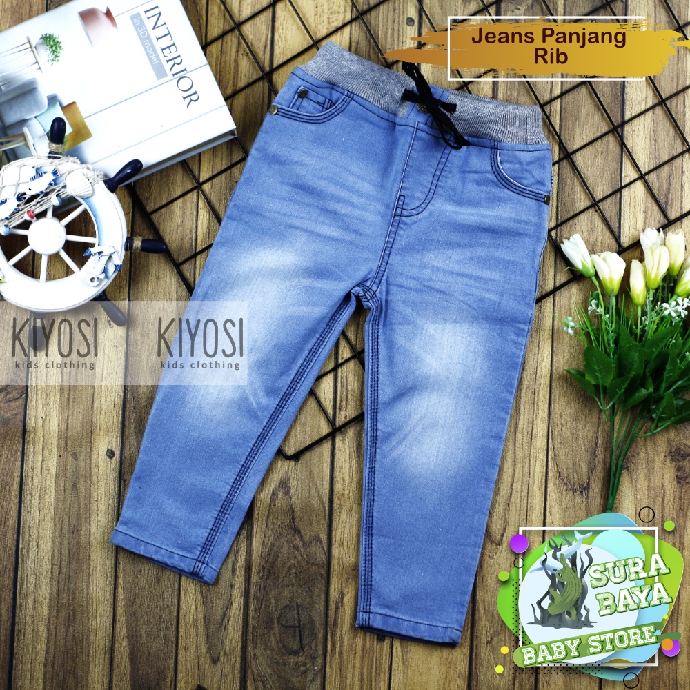 Celana Jeans Rib Anak Unisex Keren COD