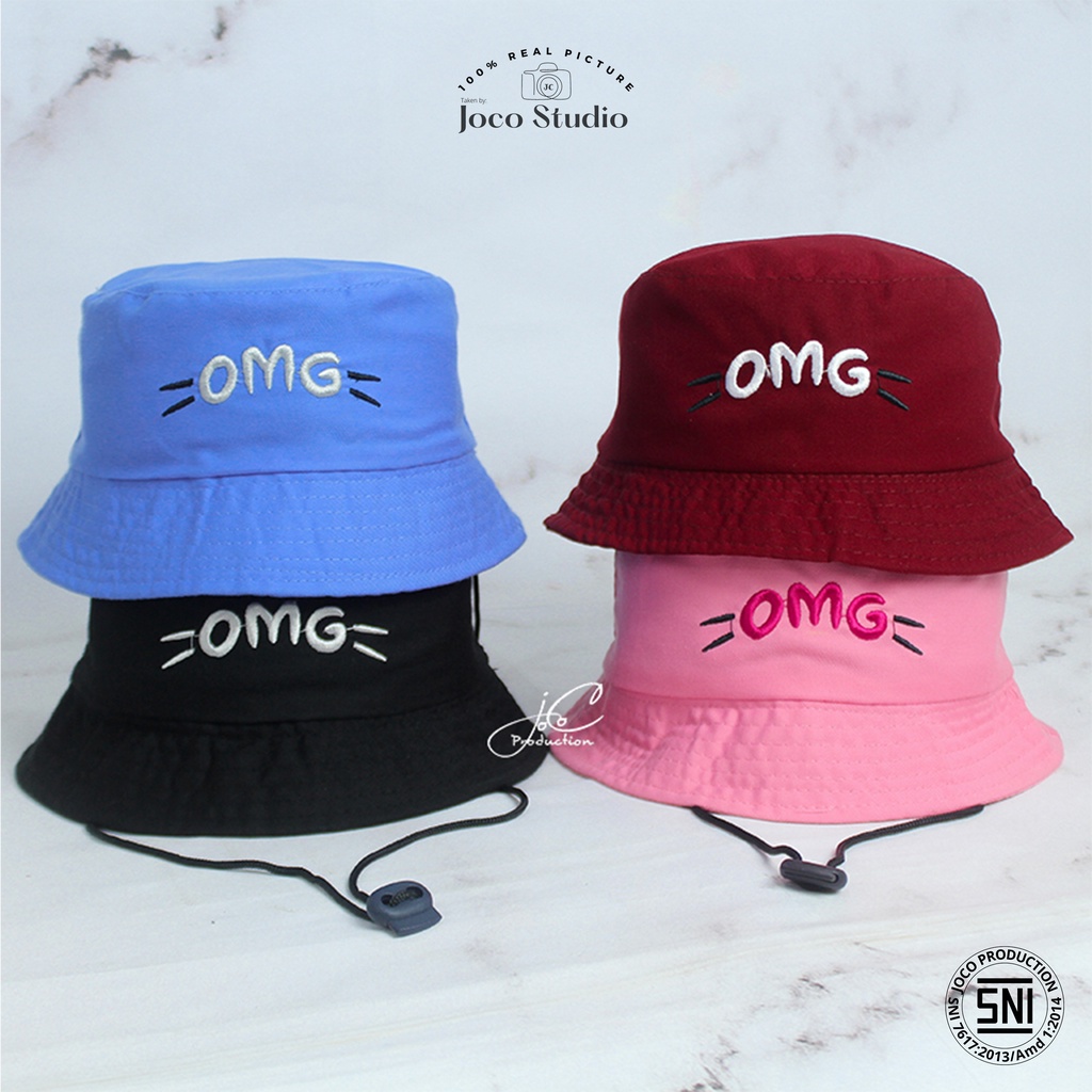 Jocoporduction - Topi Anak BUCKET Hat Tali Batita Premium Bordir OMG