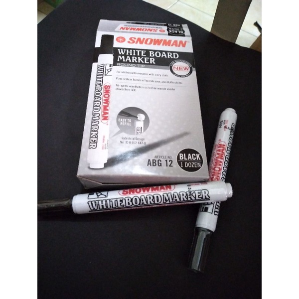 

1pcs Spidol white board SNOWMAN ABG 12 Murah spidol dihapus