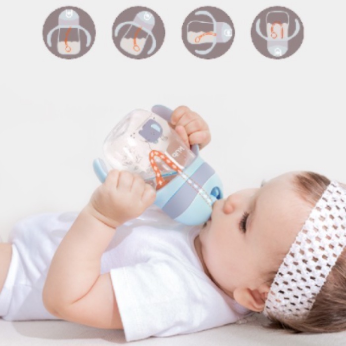 Botol Minum Sedotan Anak Bayi Tritan 240mL Training Straw Cup